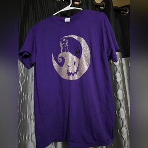 Purple Graphic T-Shirt with Glitter Design